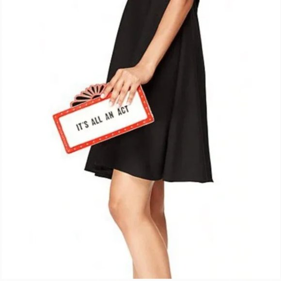 Kate Spade It's All An Act Dress The Part Marquee Clutch Bag Purse *PLZ READ* - Picture 3 of 16